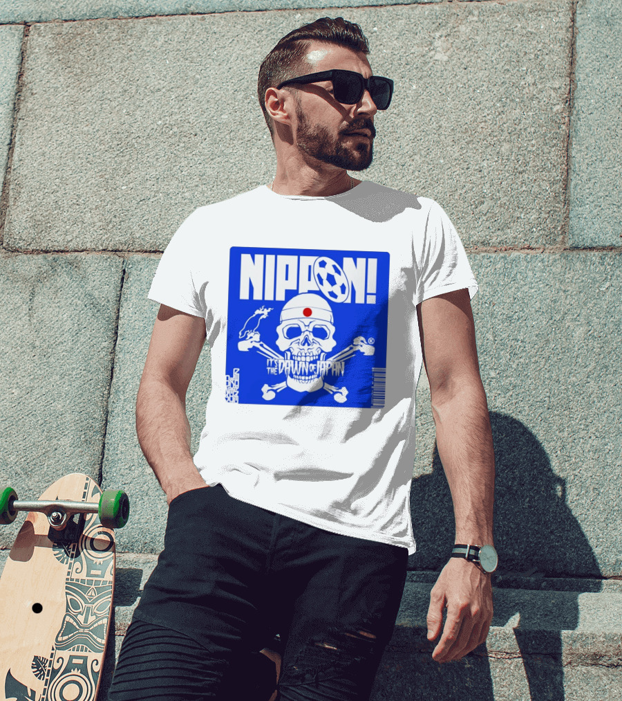 Nippon It's The Dawn Of Japan Skull Crossbones Soccer Ball T-Shirt