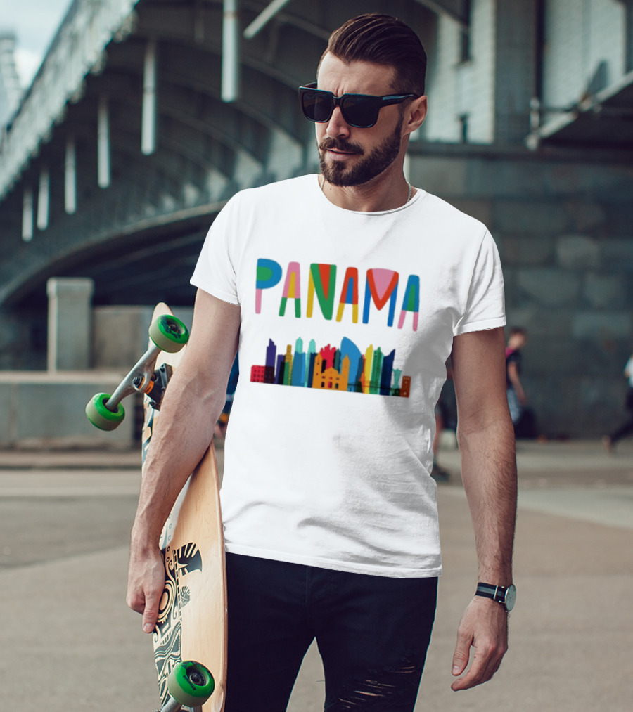 Panama Colorful Cityscape Skyline T-Shirt