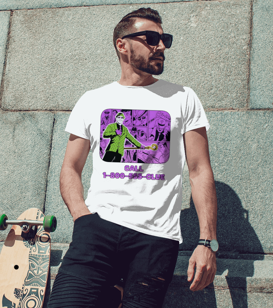 The Riddler Call 1 800 555 CLUE DC Comics Batman T-Shirt