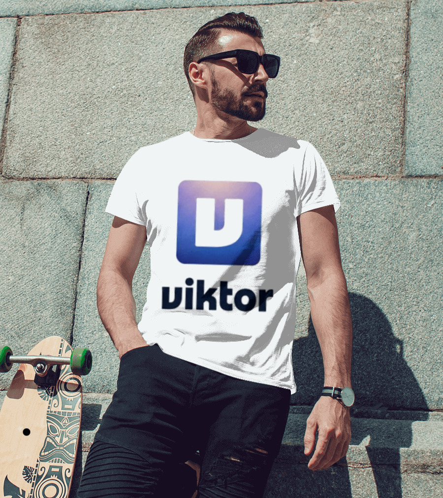 Viktor Square Icon Blue Gradient T-Shirt