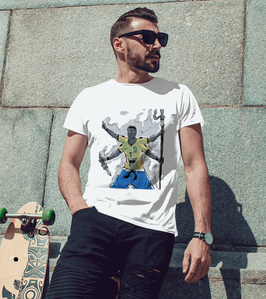 Vini Jr. Brazil Ryomen Sukuna Crossover Anime Character Fusion T-Shirt