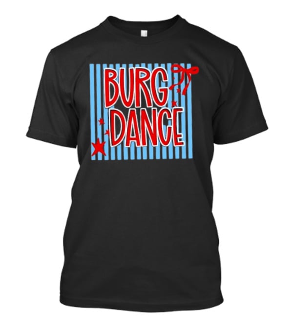 Burg Dance Stripe Red Stars And Bow T-Shirt