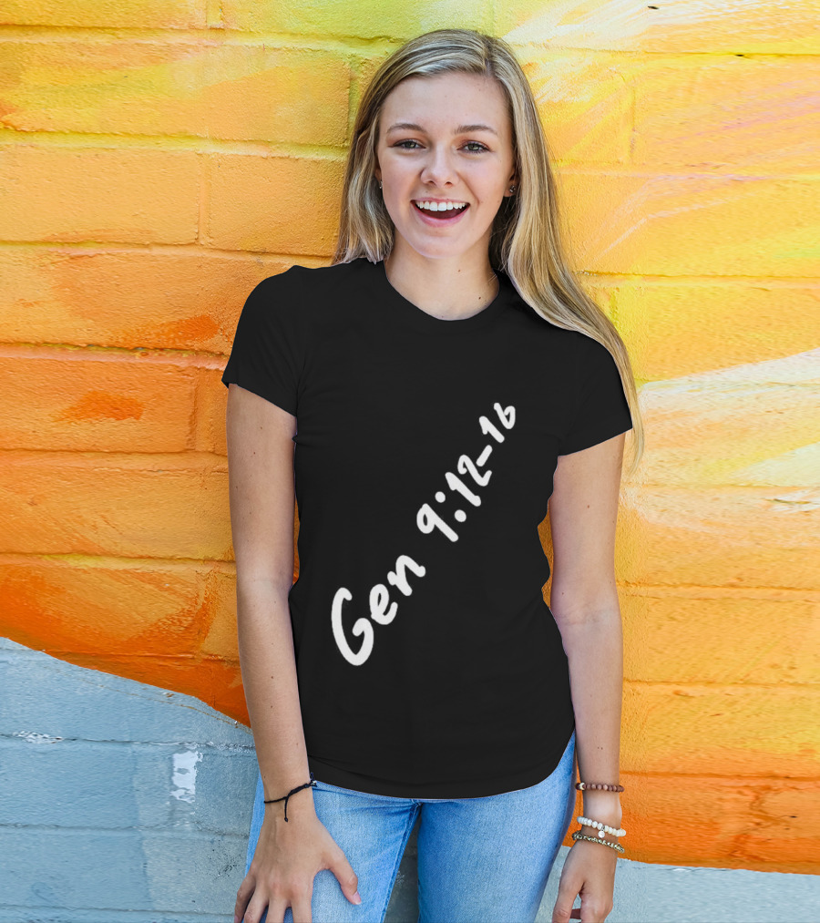Gen 9:12 16 Text Diagonal Scripture Reference T-Shirt
