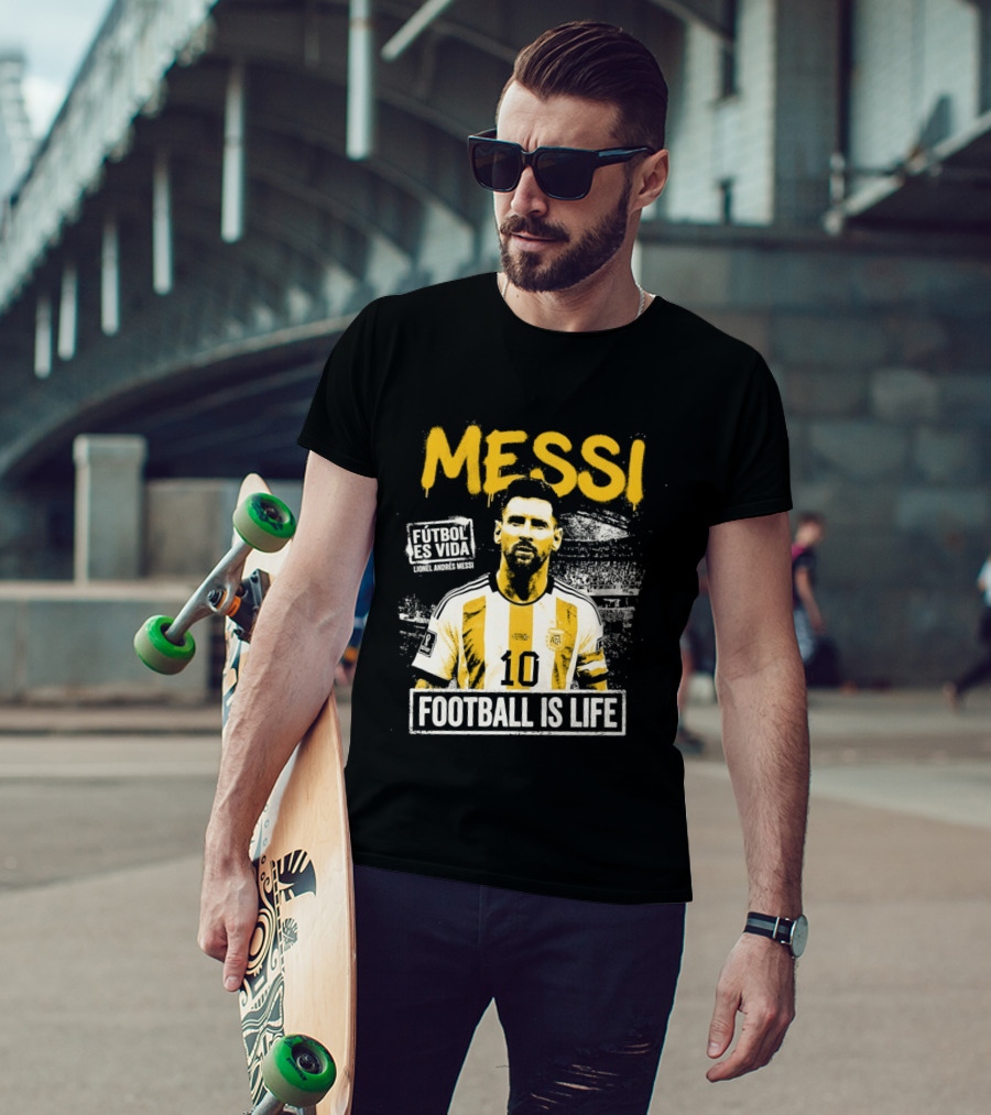 Messi Futbol Es Vida Football Is Life Argentina National Team T-Shirt