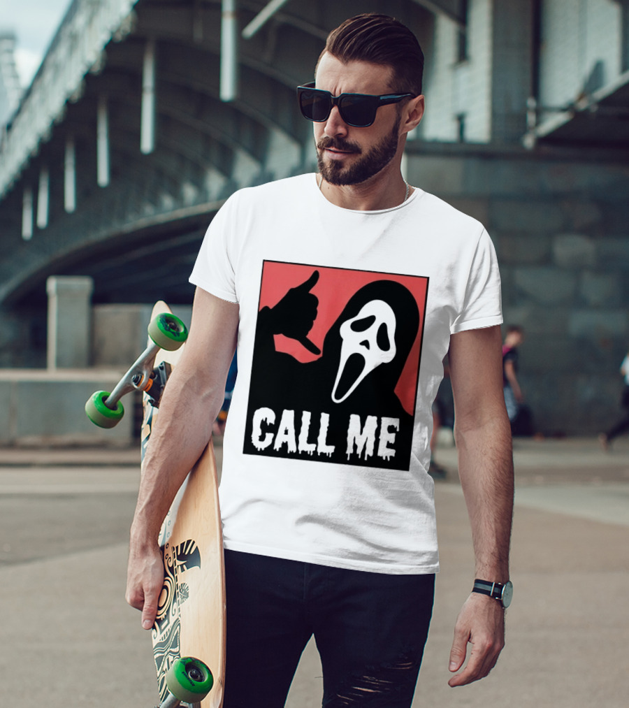 Ghostface Call Me Horror Halloween Scream T-Shirt