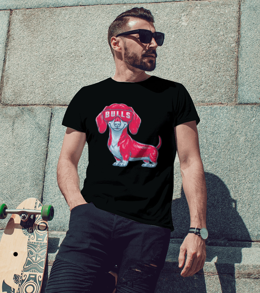 Bulls Dachshund With Sunglasses Cartoon T-Shirt