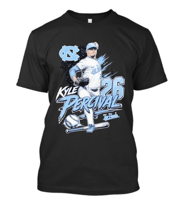 North Carolina Tar Heels Kyle Percival 26 Baseball Pitcher T-Shirt
