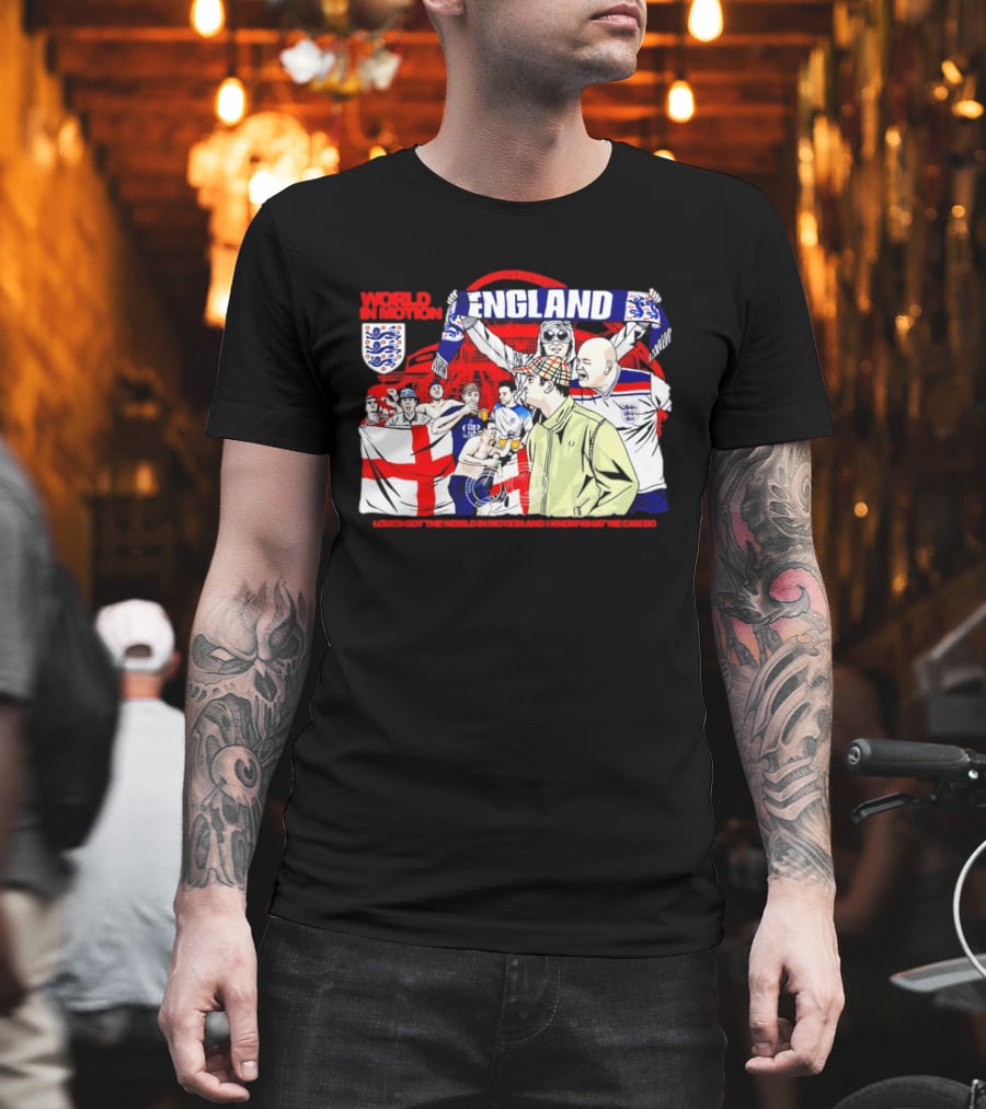 World In Motion England Football Fans Wembley Stadium England Supporters T-Shirt