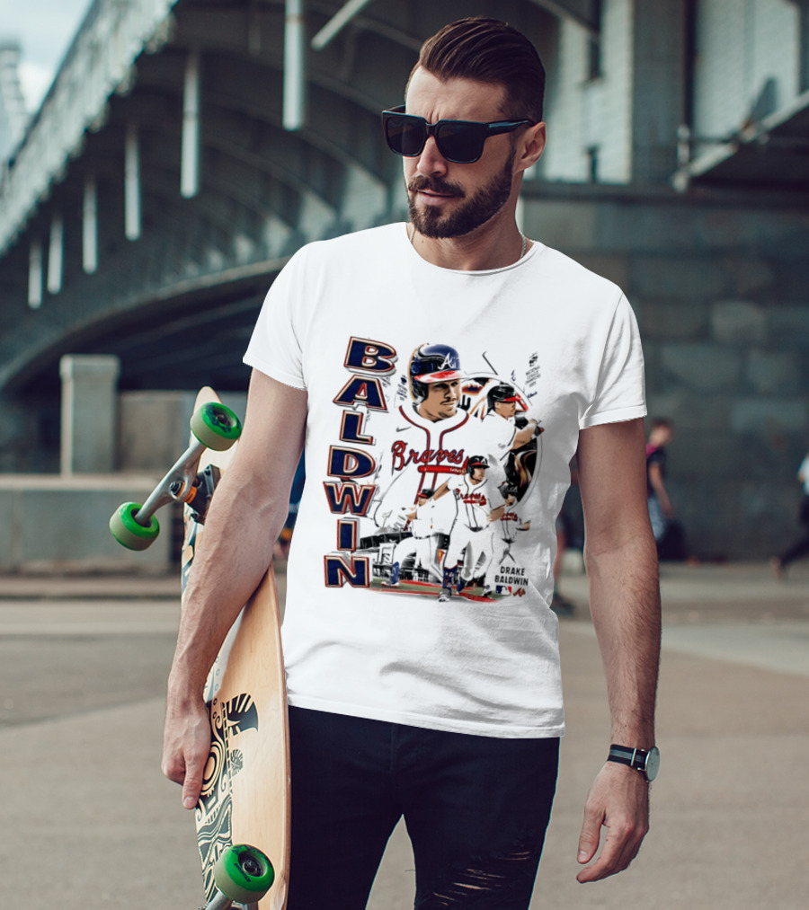 Atlanta Braves Baldwin 90s Bootleg Collage T-Shirt