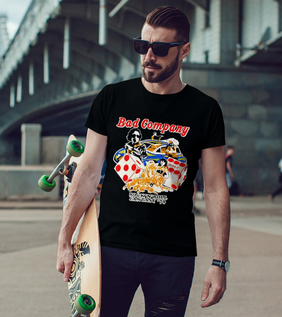 Bad Company Rock N Roll Fantasy '90 Dice And Muscle Car T-Shirt