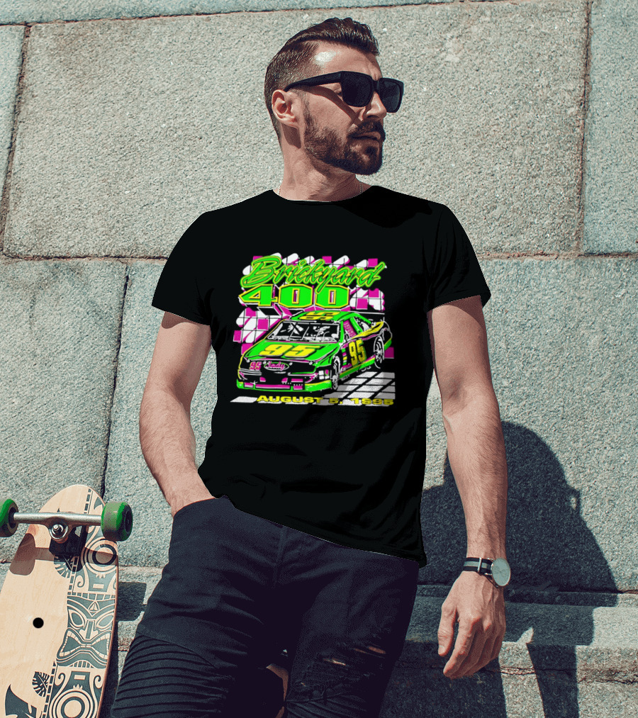 Brickyard 400 August 5 1995 Racing 95 Indy Checkerboard T-Shirt