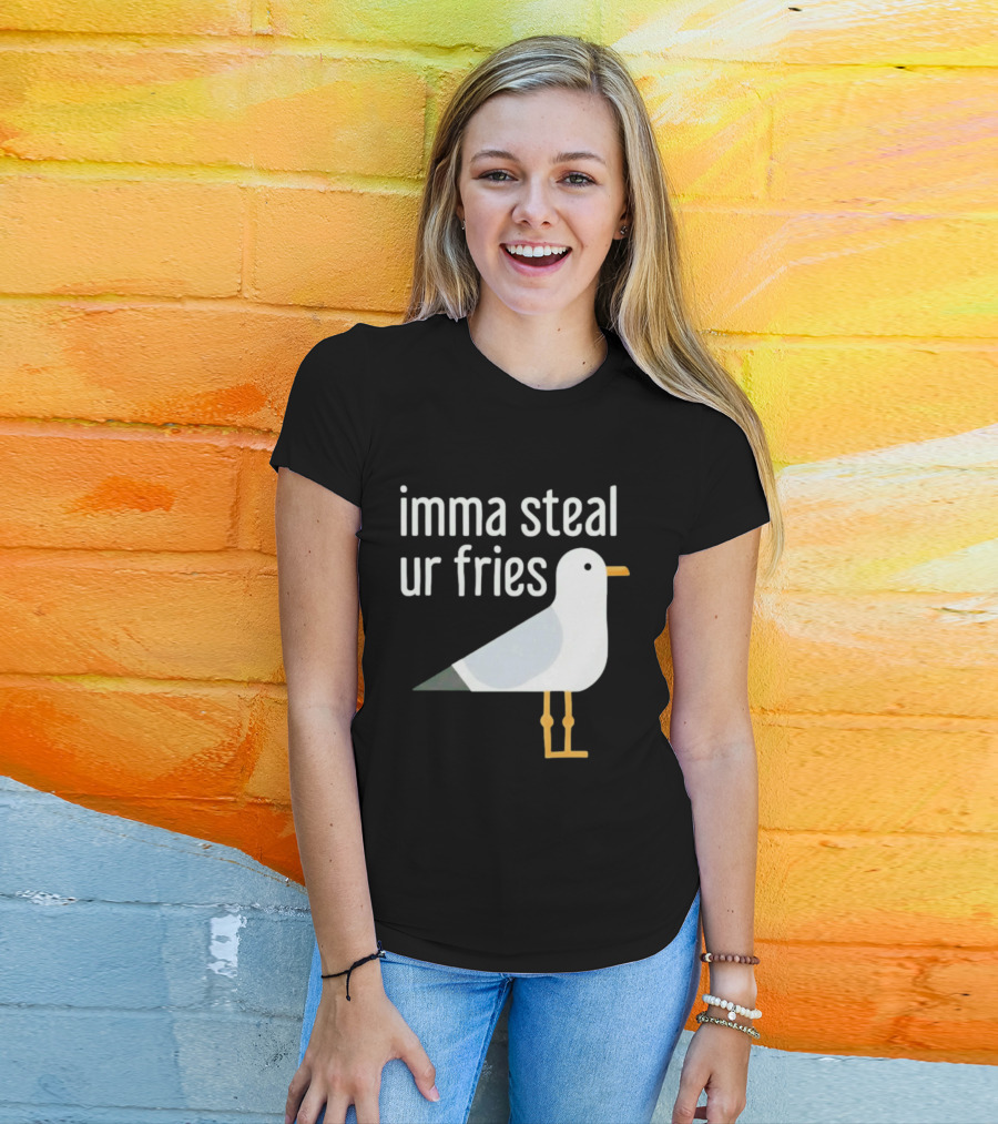 Imma Steal Ur Fries Seagull Bird Beach Humor T-Shirt