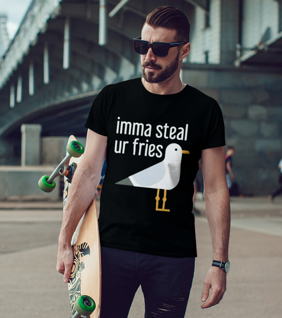 Imma Steal Ur Fries Seagull Bird Beach Humor T-Shirt