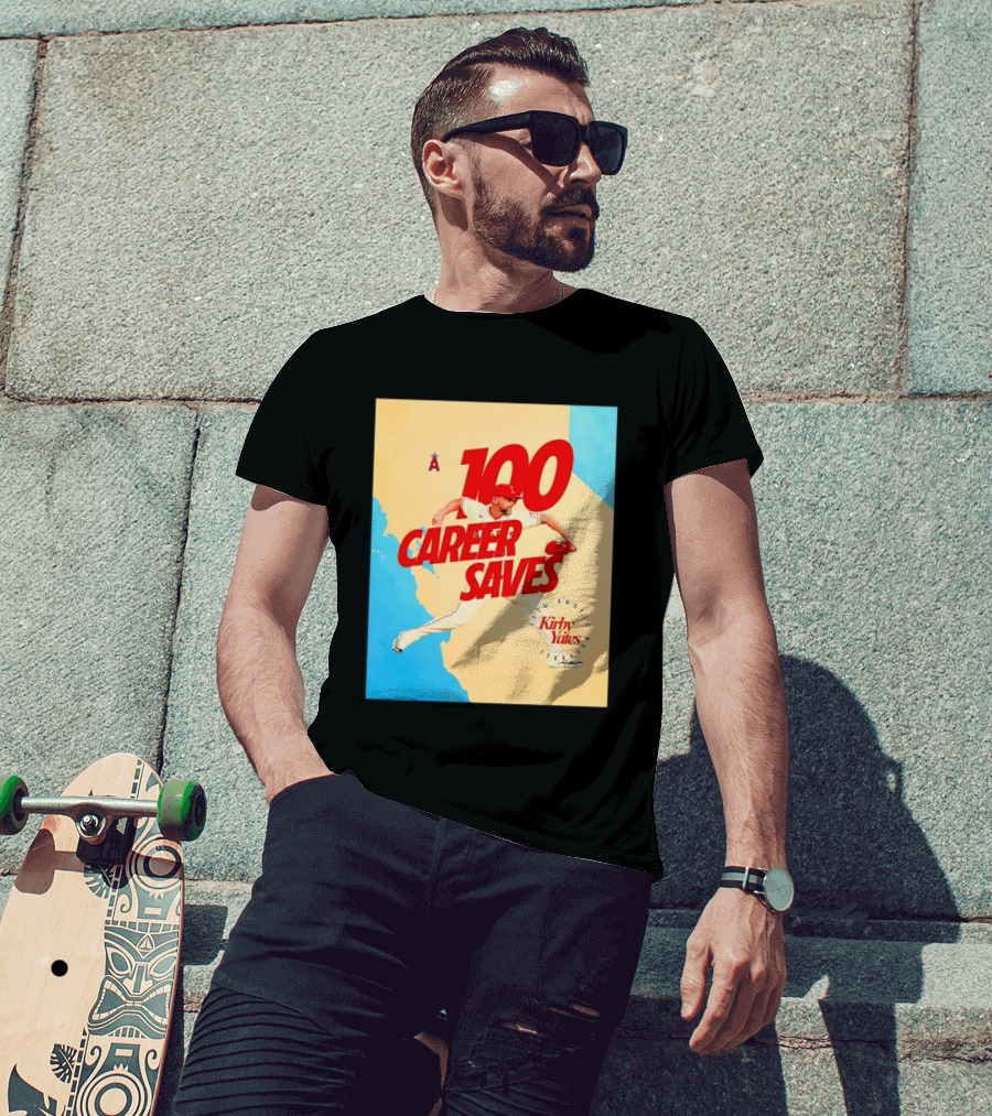 Los Angeles Angels Kirby Yates 100 Career Saves Milestone 2026 T-Shirt