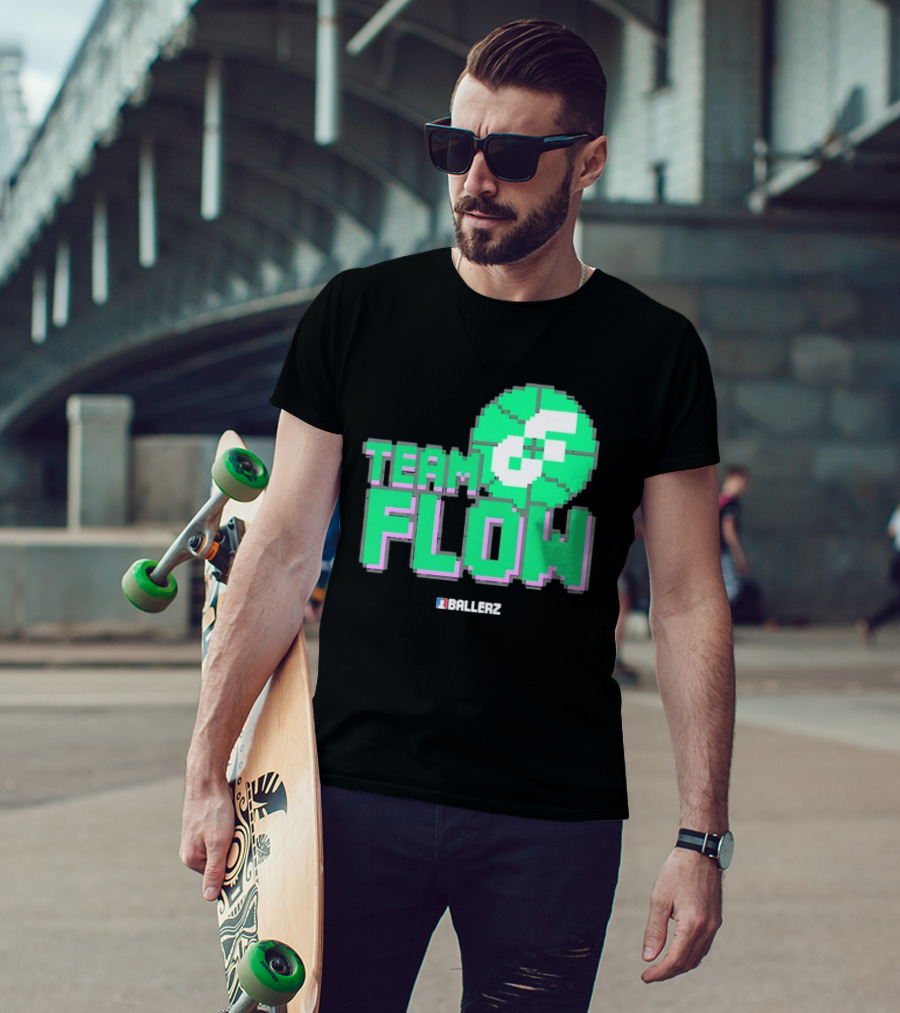 Team Flow Ballerz Pixel Basketball T-Shirt