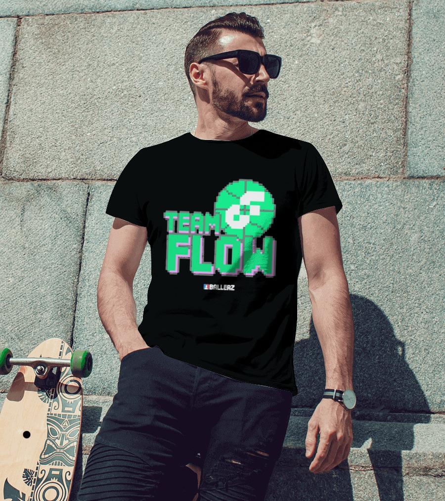 Team Flow Ballerz Pixel Basketball T-Shirt