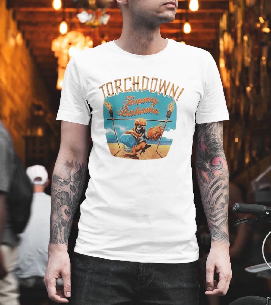 TORCHDOWN Tommy Bahama Parrot Beach Football T-Shirt