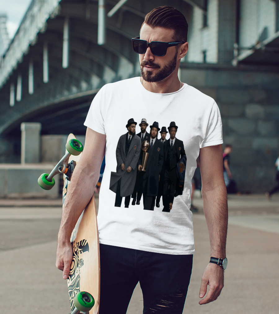 Knicks Mafia New York Knicks Players Suits Championship Trophy T-Shirt