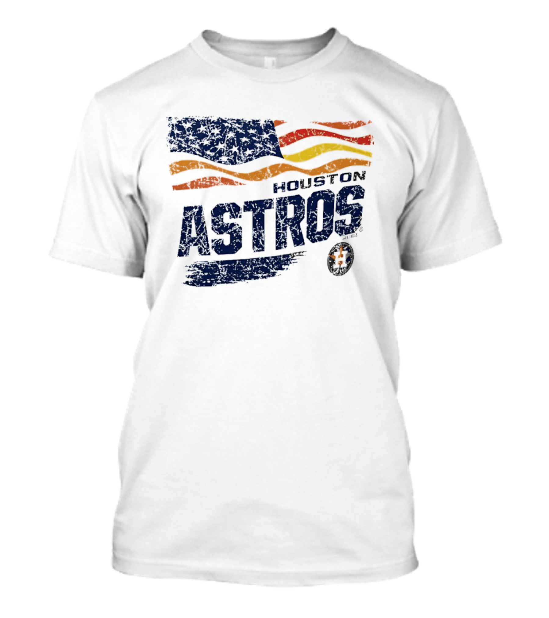 Houston Astros 4th Of July Waving American Flag Anniversary Celebration T-Shirt