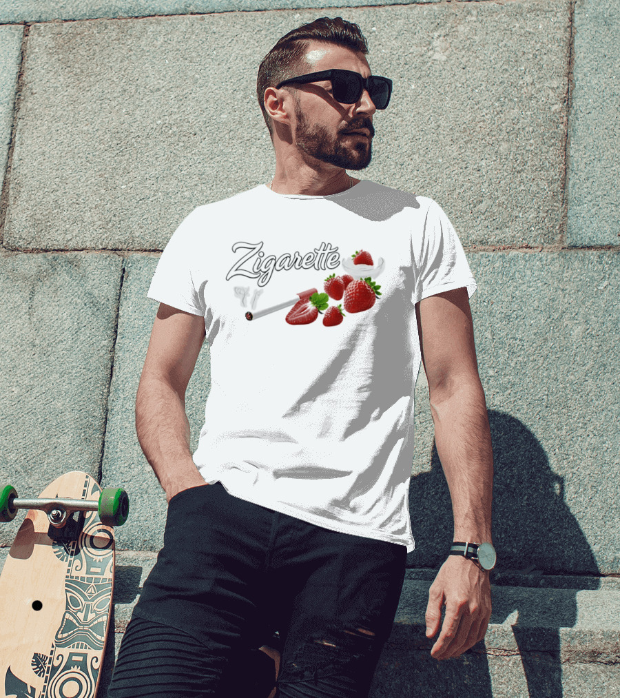 Zigarette Strawberry Cigarette Fruit Smoke Red Berries T-Shirt