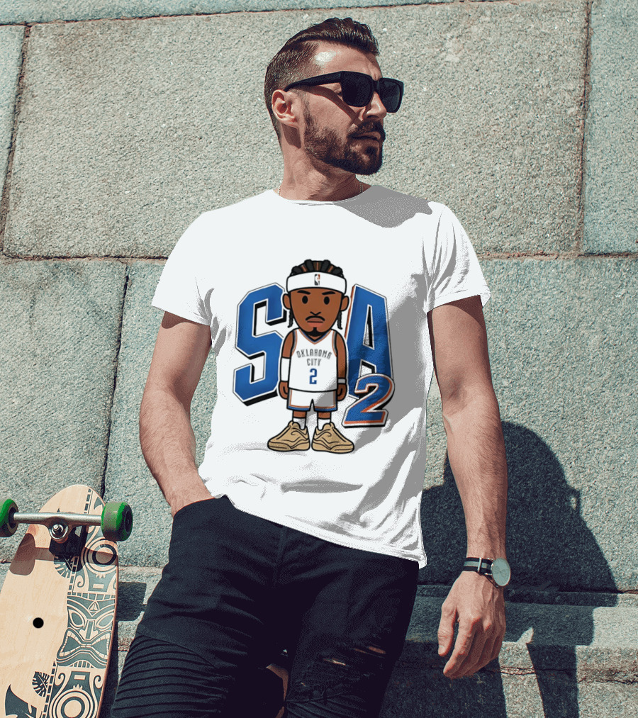 SGA Shai Gilgeous Alexander Oklahoma City Thunder SA 2 Cartoon T-Shirt