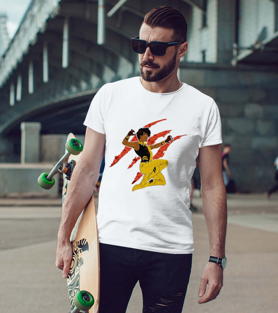 Superhero Vixen DC Comics Heroic Action Scratches T-Shirt