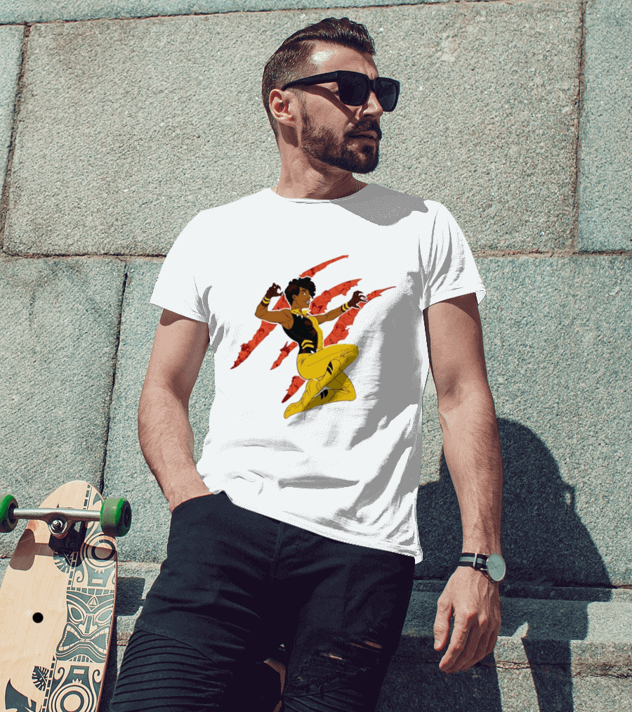 Superhero Vixen DC Comics Heroic Action Scratches T-Shirt