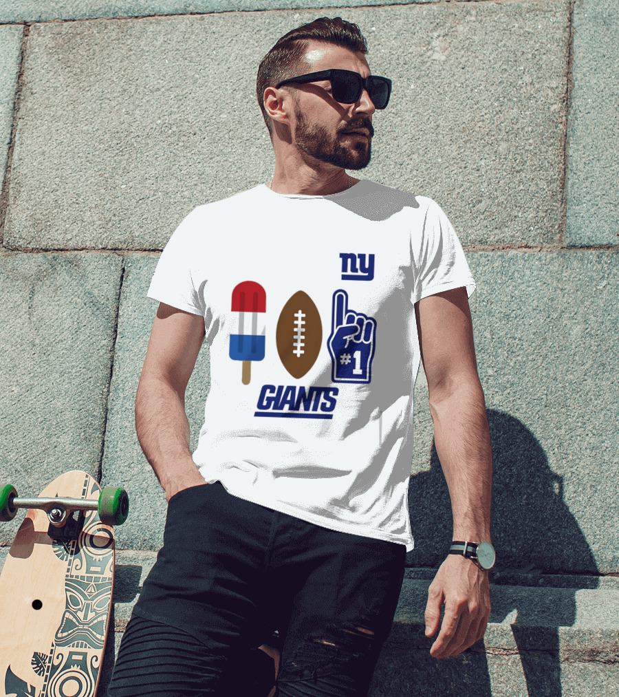 New York Giants Popsicle Football Foam Finger #1 Americana Pop 2026 Season T-Shirt