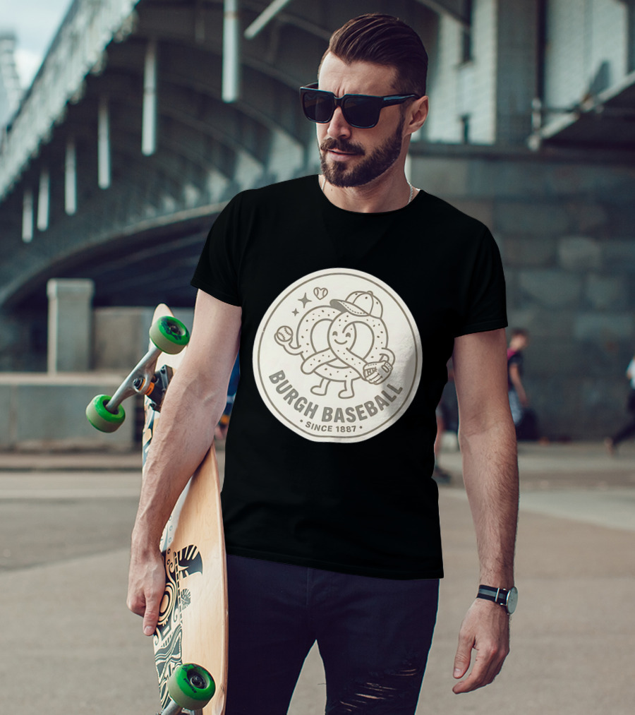 Burgh Baseball Since 1887 Pittsburgh Pretzel Softball Cap T-Shirt