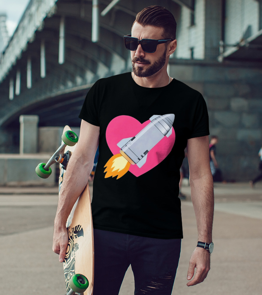 Merger Rocket Heart Space Love Launch T-Shirt