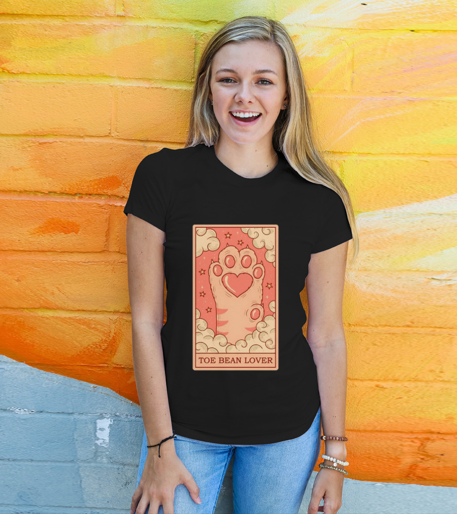 Toe Bean Lover Cat Paw Heart And Stars Whimsical T-Shirt