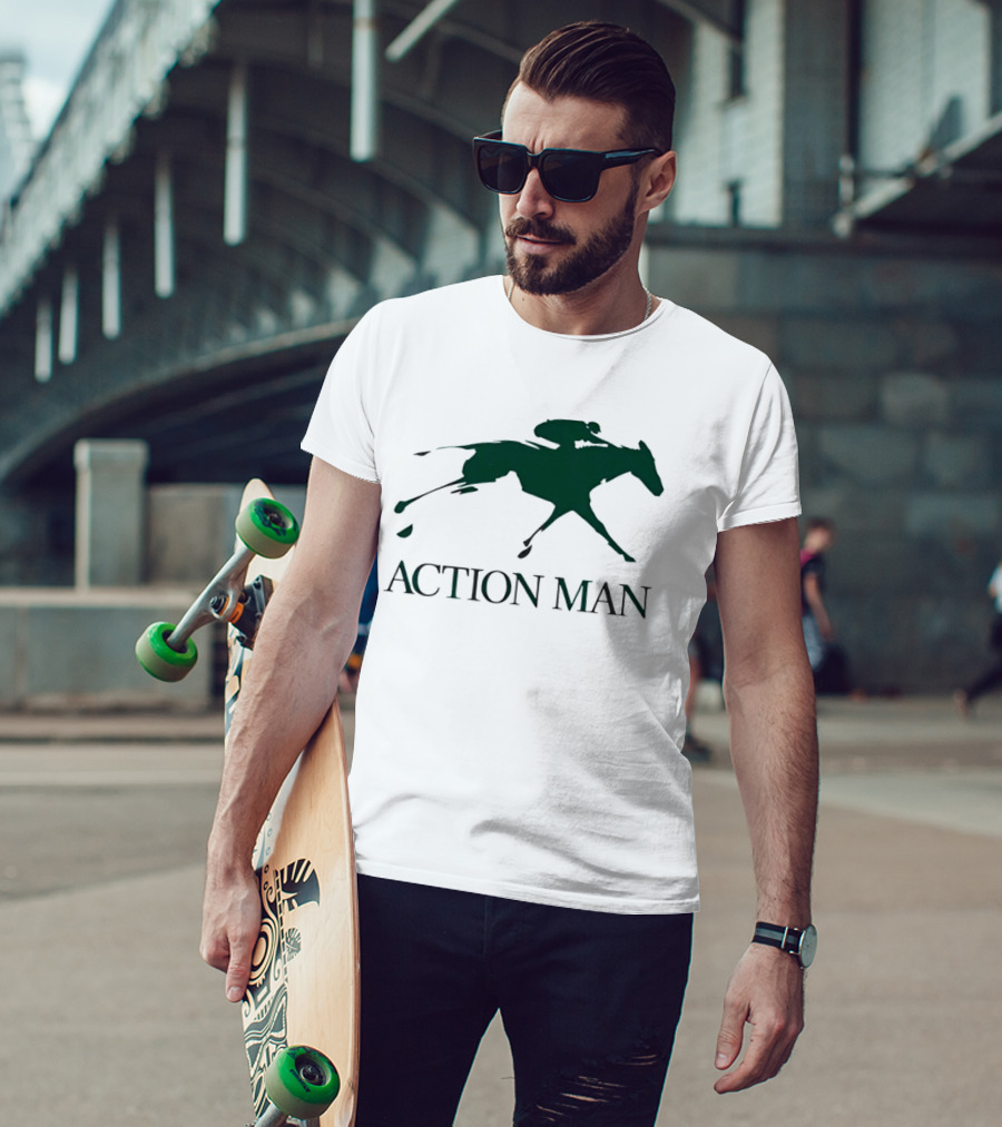 ACTION MAN Horse Racing Iconic Athlete Equestrian Speed T-Shirt