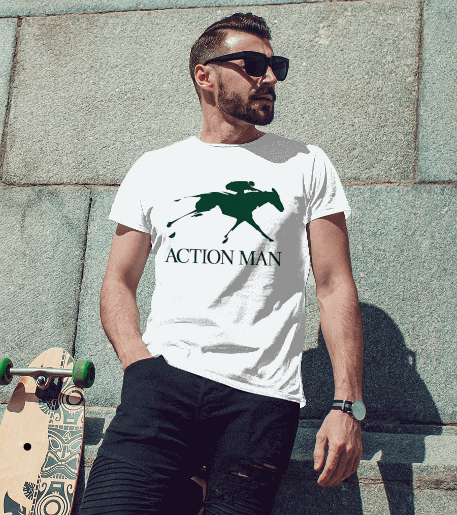 ACTION MAN Horse Racing Iconic Athlete Equestrian Speed T-Shirt