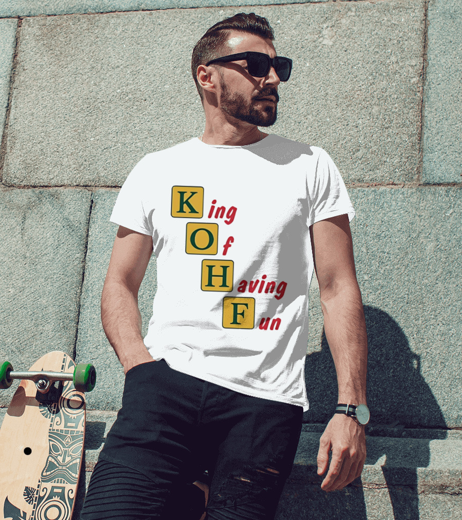 King Of Having Fun KOHF Acrostic Blocks T-Shirt