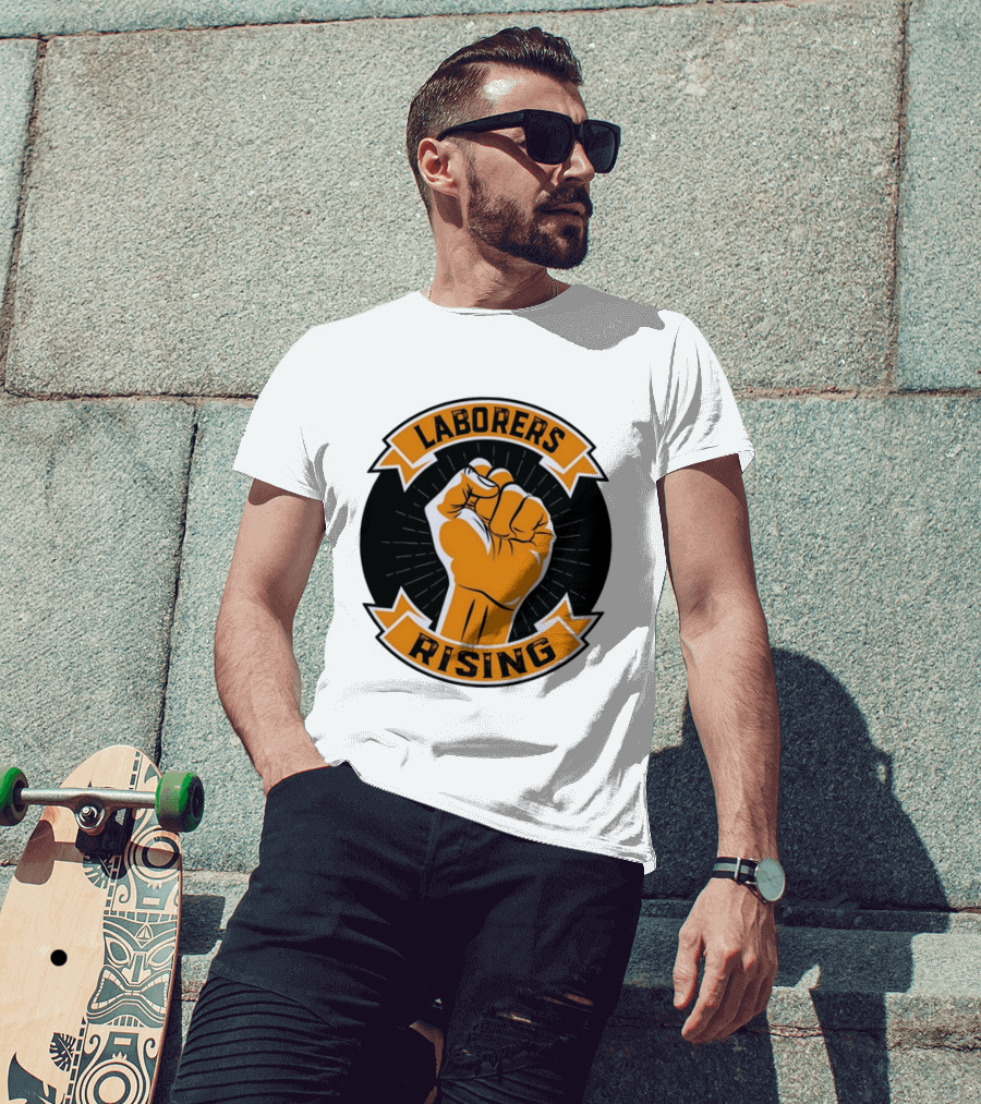 Laborers Rising Fist Solidarity Power Union Worker Movement T-Shirt
