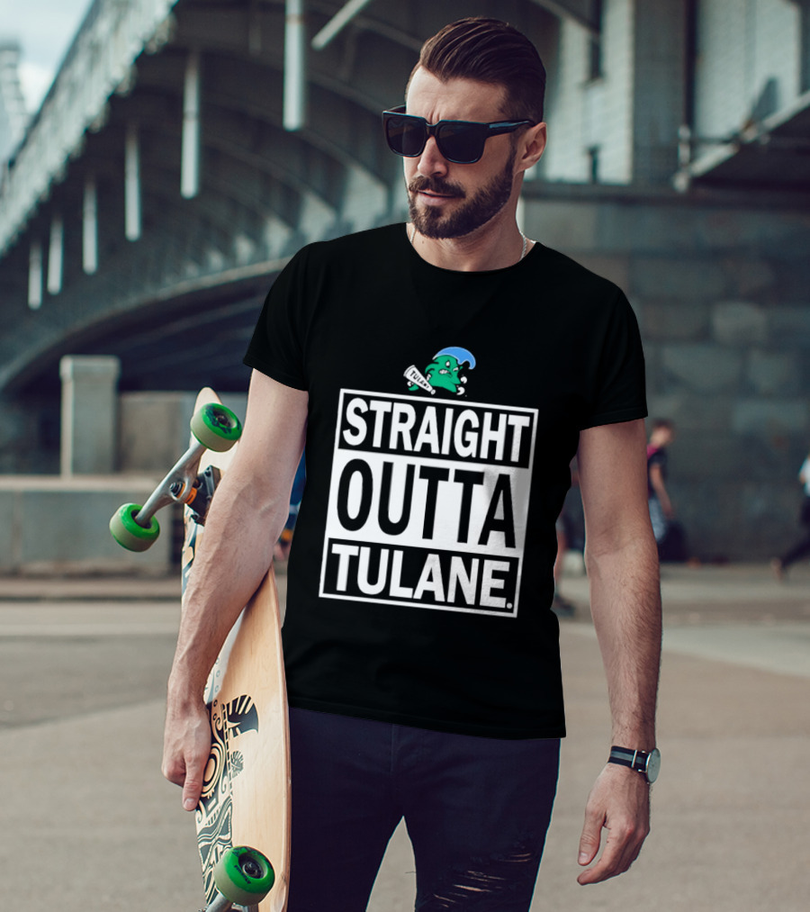 Tulane Green Wave Straight Outta Tulane Logo Sports Team Merchandise T-Shirt