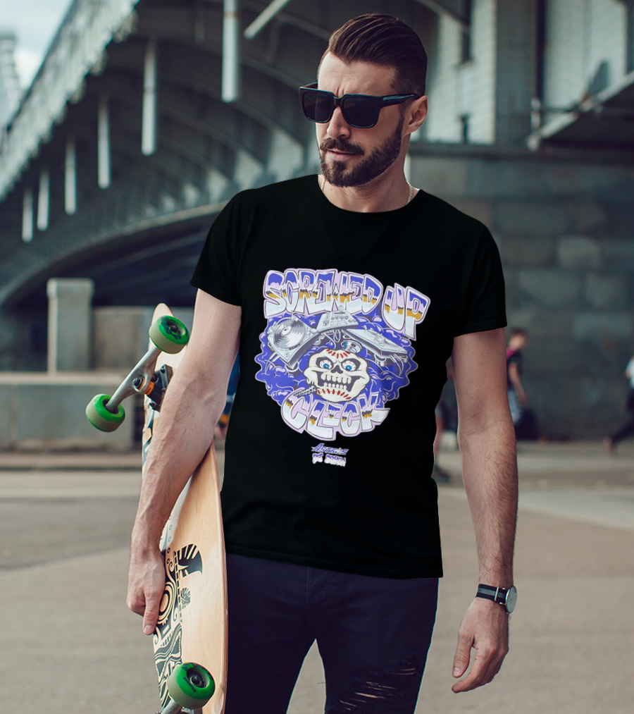 Screwed Up Click Skull DJ Houston Astros Mashup Visual T-Shirt