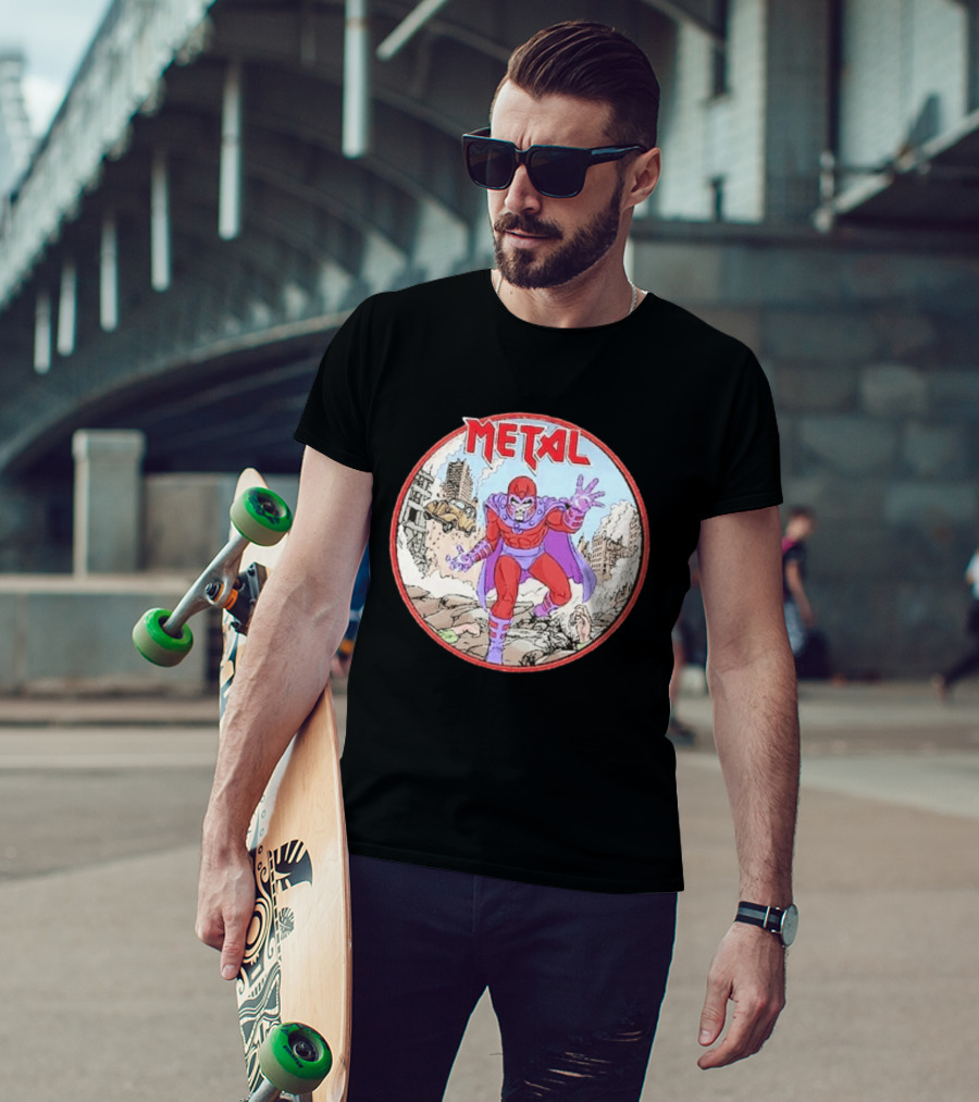 Metal Magneto Villain Heavy Metal Aesthetic Comic Book T-Shirt