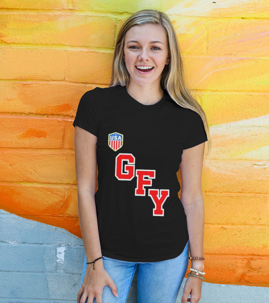 GFY USA Team Red Lettering And Shield T-Shirt