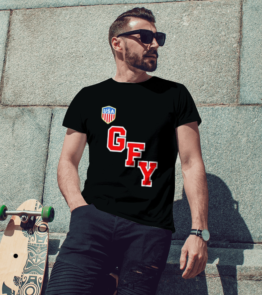 GFY USA Team Red Lettering And Shield T-Shirt