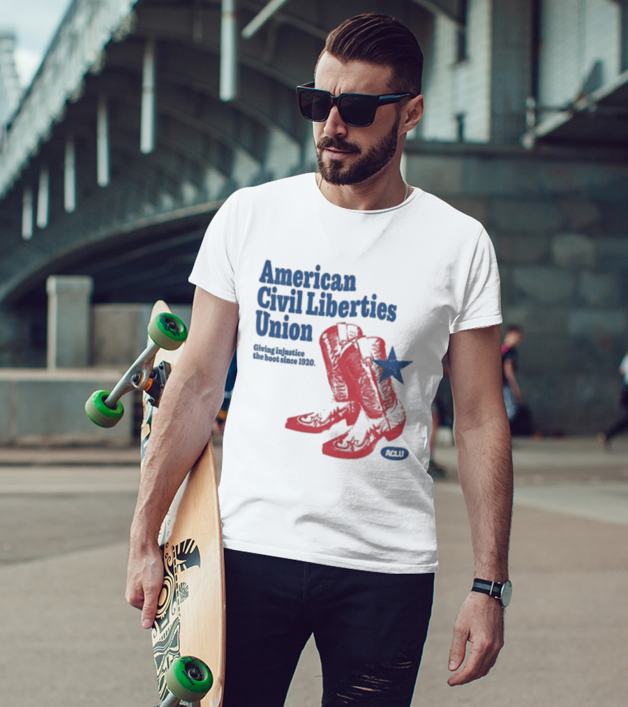 American Civil Liberties Union Cowboy Boots ACLU Star T-Shirt