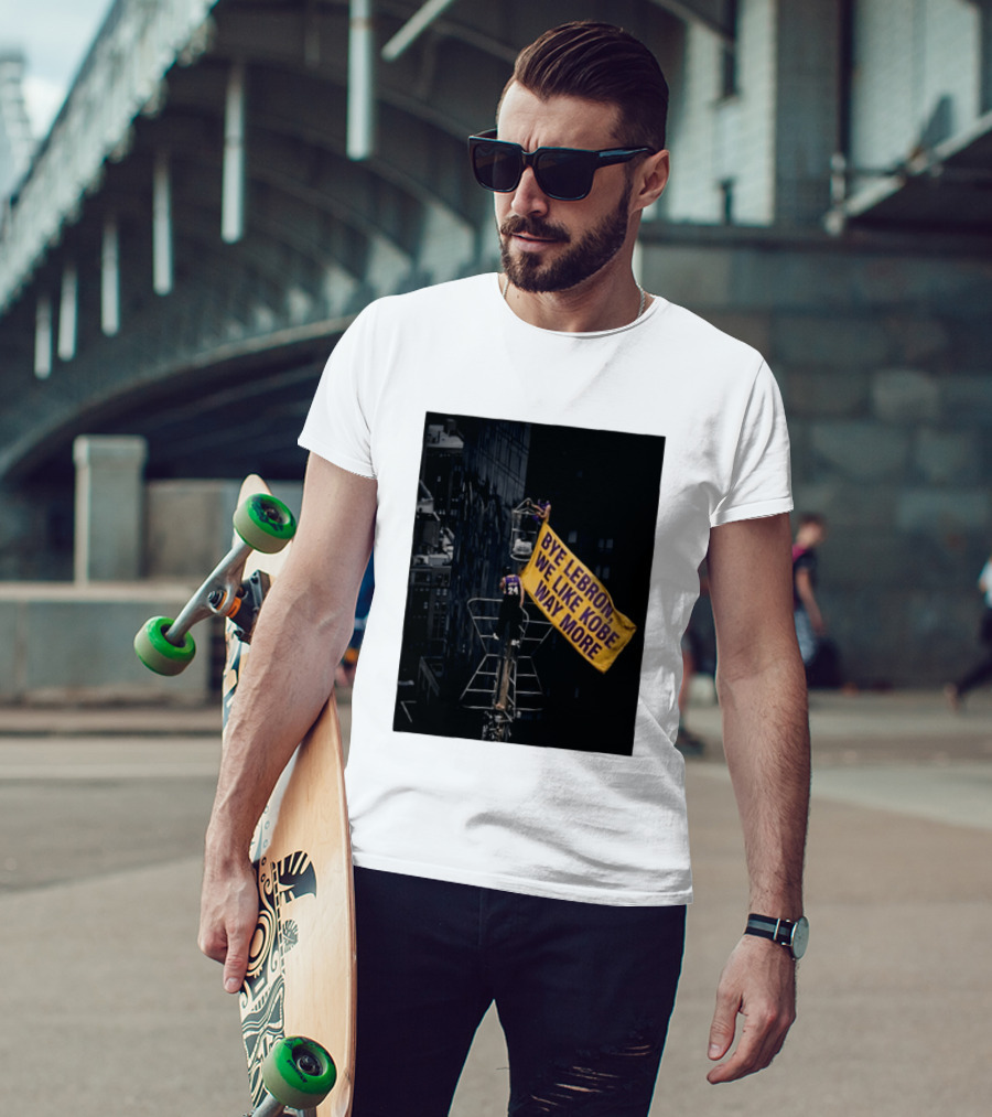 Bye LeBron We Like Kobe Way More Empire State Building Flag Meme T-Shirt