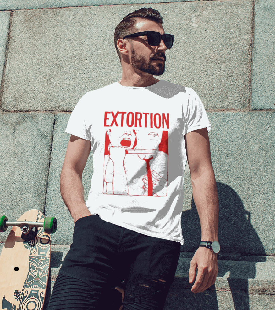 Extortion Throat Slit Dark Horror Red Grunge Aesthetic T-Shirt