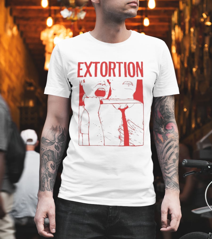 Extortion Throat Slit Dark Horror Red Grunge Aesthetic T-Shirt