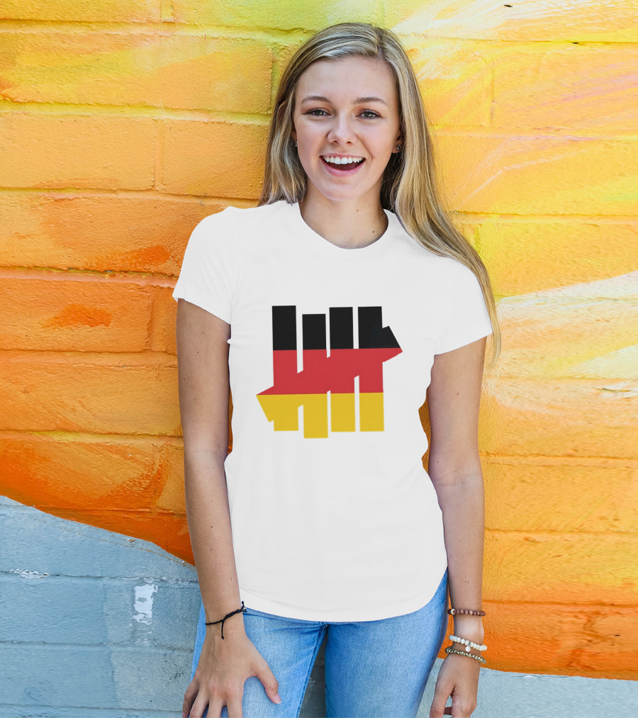 Germany Flag Undefeated Tally Marks Black Red Gold T-Shirt