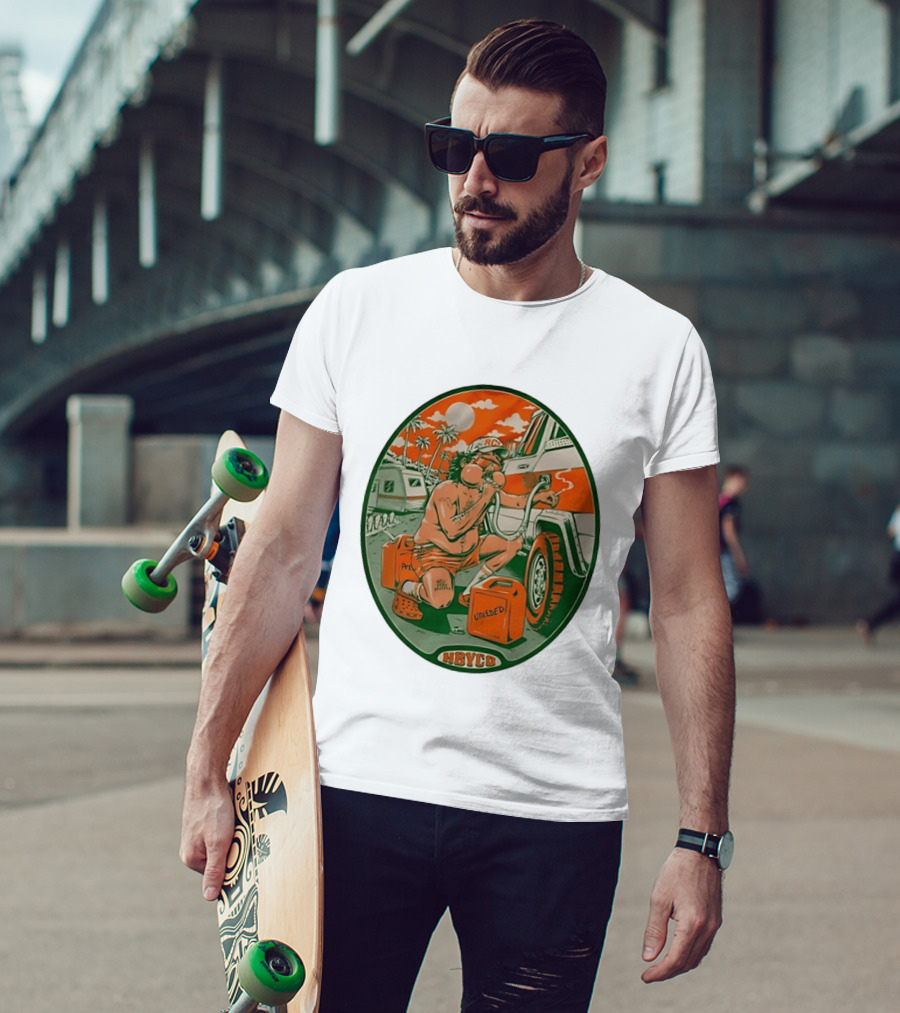 The Red Clay Strays X Soundwaves Creative Hollywood Florida 2026 Ellipse Shape HBYCO Unleaded Palm Trees Moon Retro Camper Scene T-Shirt