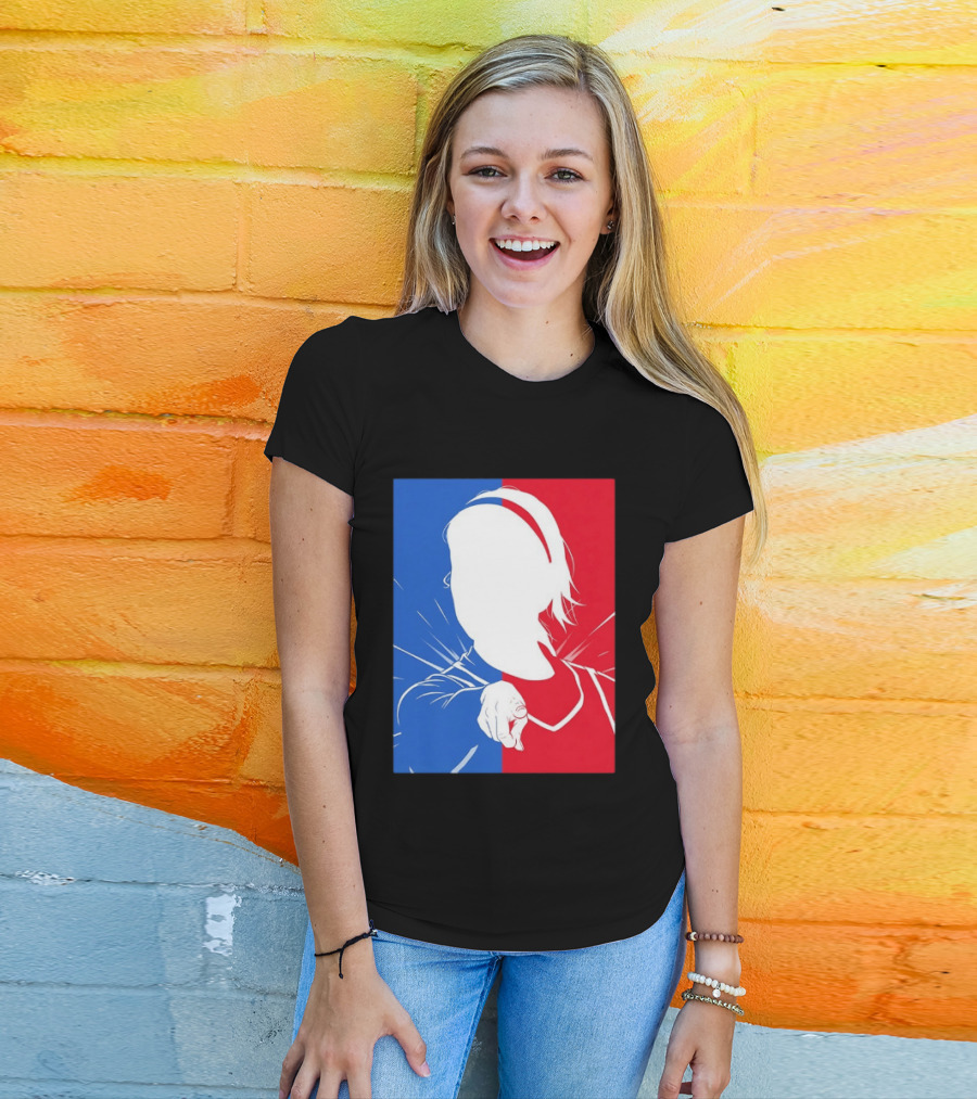 Sophie Cunningham Indiana Fever WNBA Player Silhouette Blue Red T-Shirt