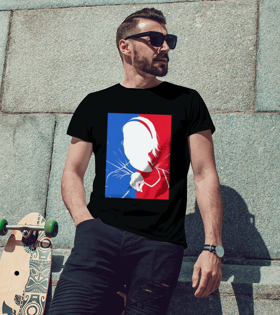 Sophie Cunningham Indiana Fever WNBA Player Silhouette Blue Red T-Shirt