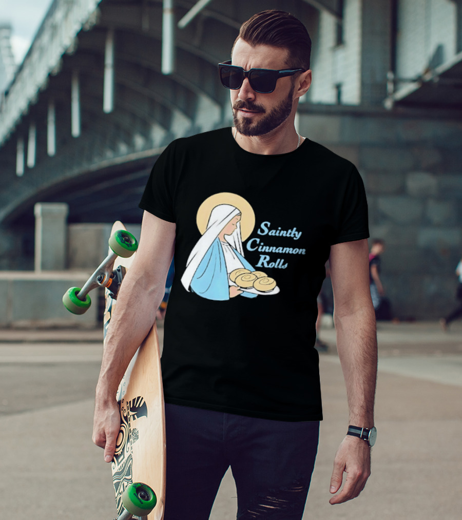 Saintly Cinnamon Roll Angelic Pastry Delight T-Shirt