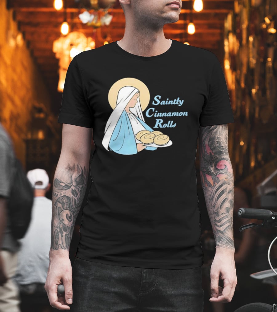 Saintly Cinnamon Roll Angelic Pastry Delight T-Shirt